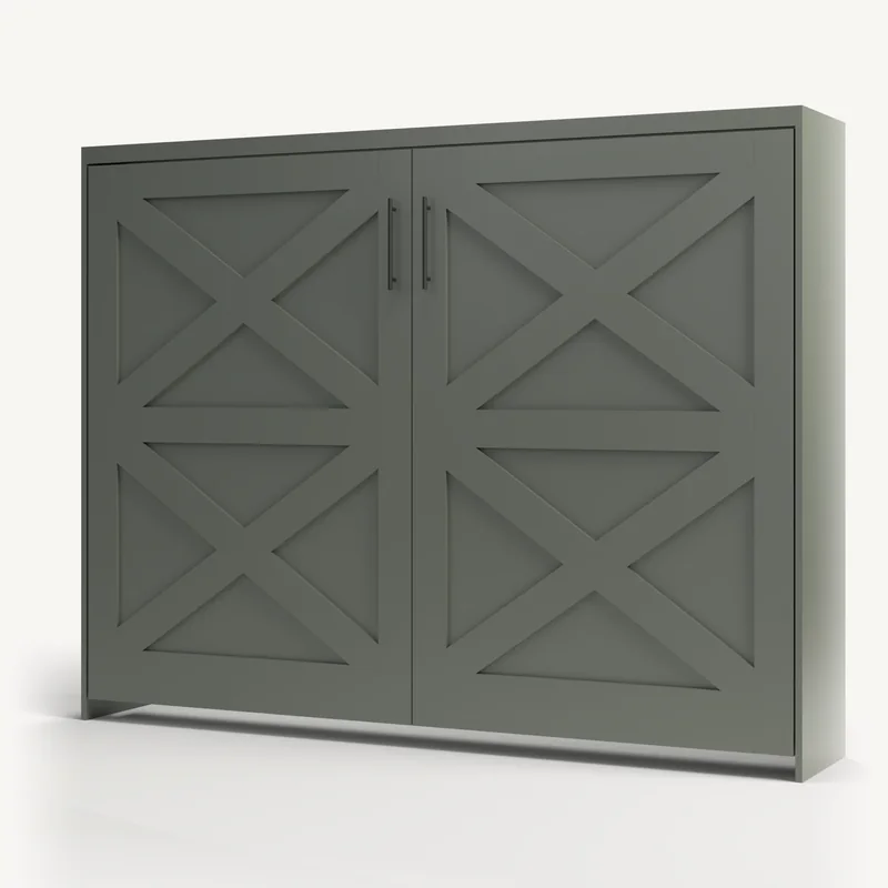 Horizontal Barn Door X in Pewter Green