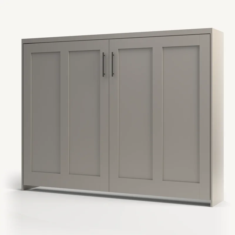 Horizontal Double Shaker Murphy bed in Dovetail