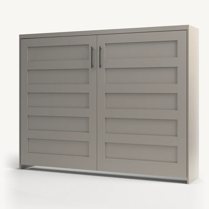 Horizontal Five Panel Murphy bed in Dovetail