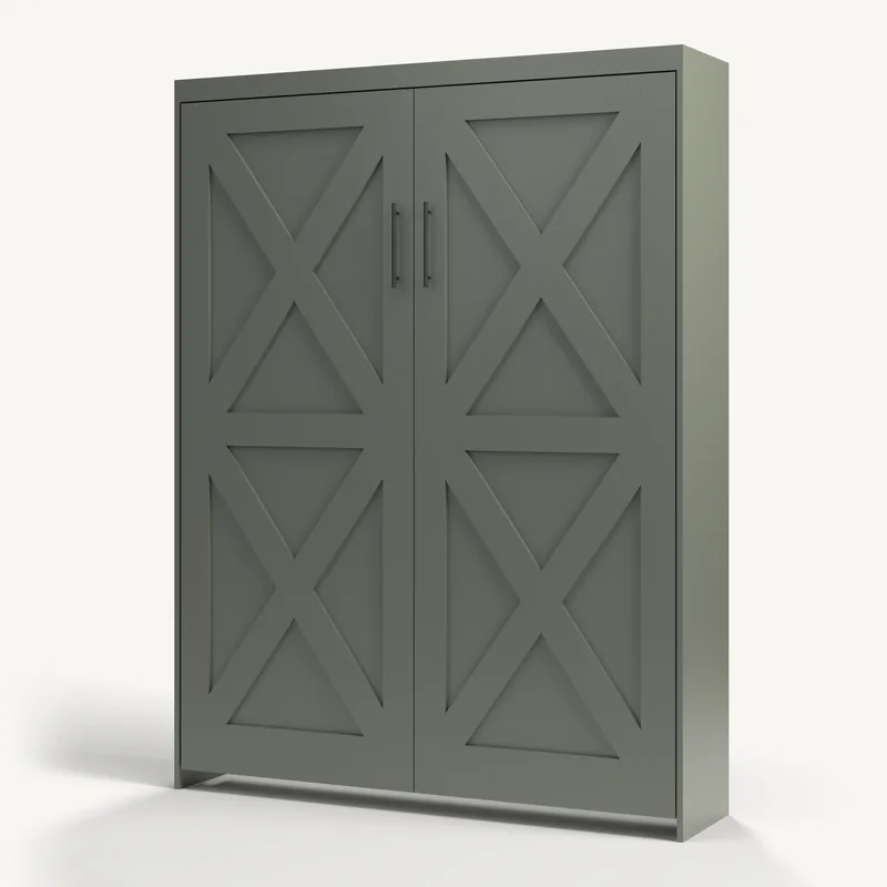 Vertical Barn Door X in Pewter Green