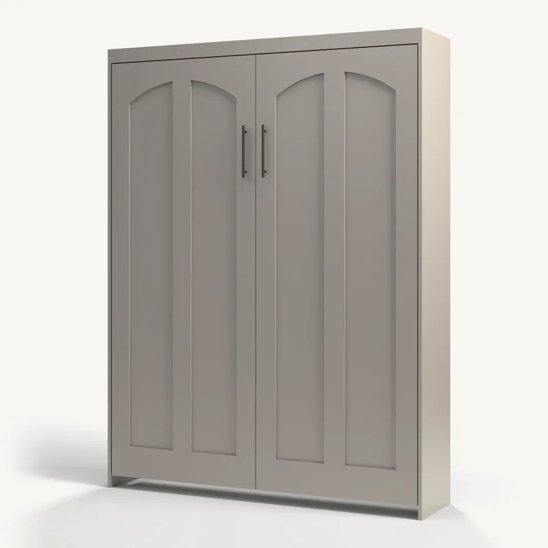 Vertical Double Shaker Arch Murphy bed in Dovetail