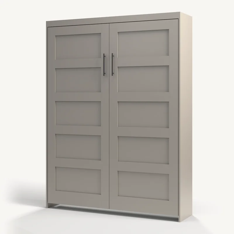 Vertical Five Panel Murphy bed in Dovetail