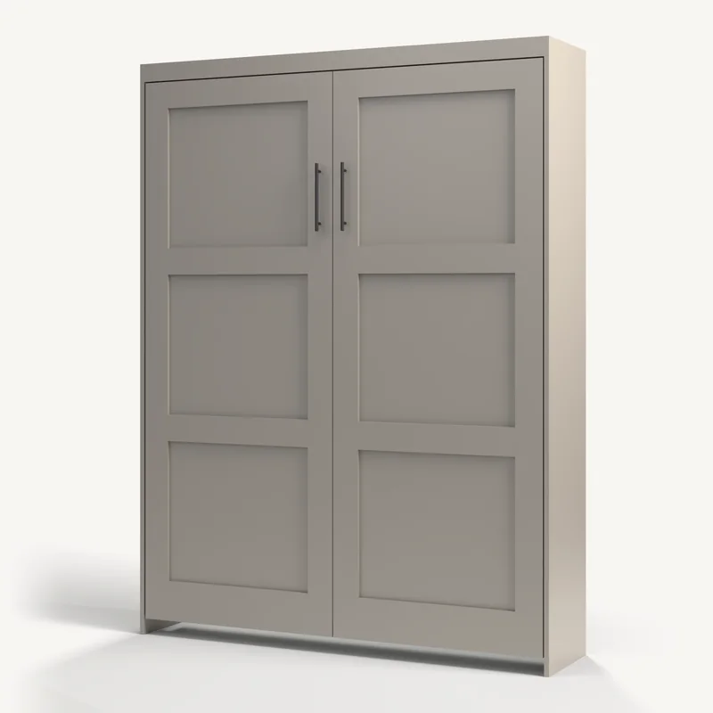 Vertical Three Panel Murphy bed in Dovetail