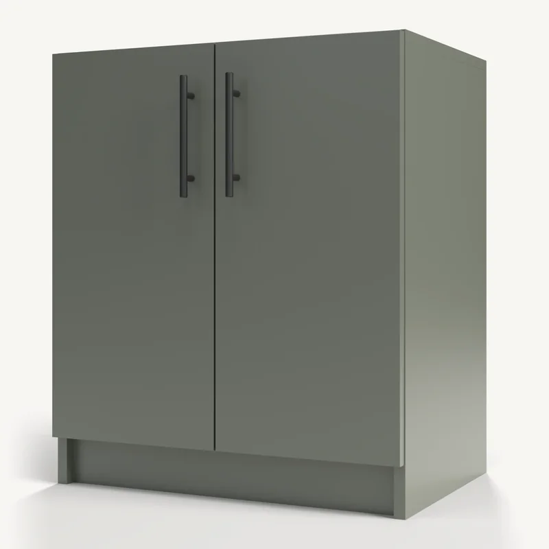 Horizontal Doors in Pewter Green