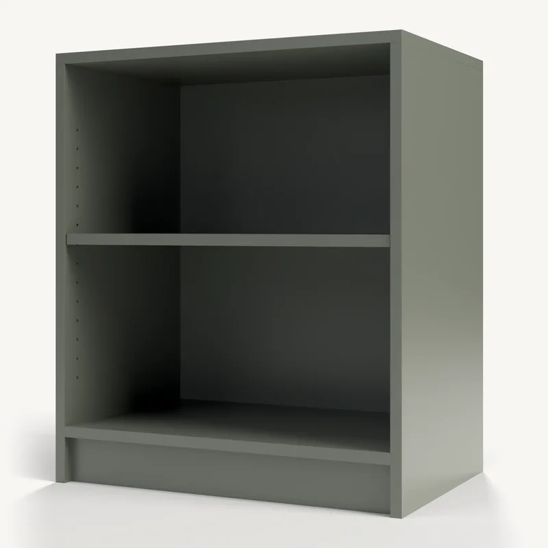 Horizontal Open Shelves in Pewter Green