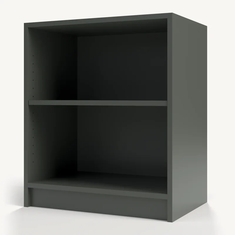 Horizontal Open Shelves in Pewter Green