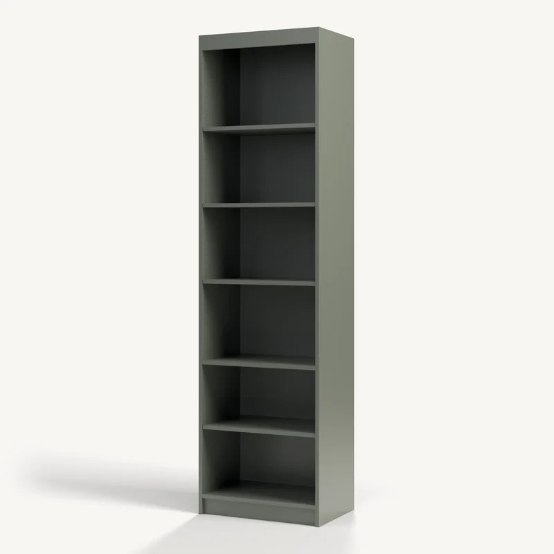 Vertical Open Shelves in Pewter Green